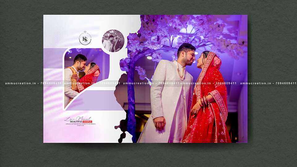 AMMU CREATION | Modern 2025 wedding album layout in high-quality PSD format