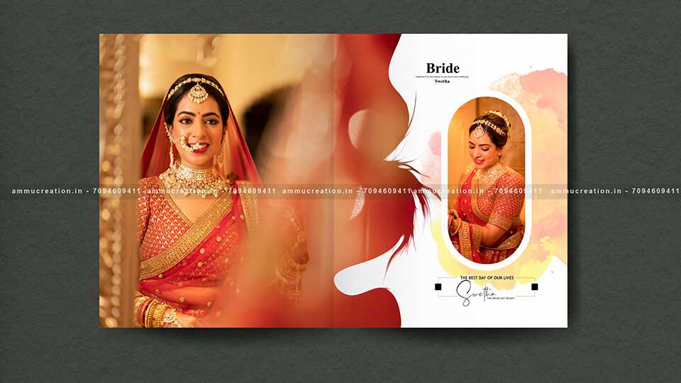 AMMU CREATION | Modern 2025 wedding album layout in high-quality PSD format