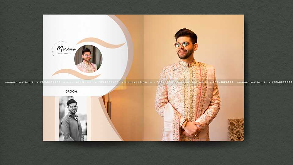 AMMU CREATION | Modern 2025 wedding album layout in high-quality PSD format