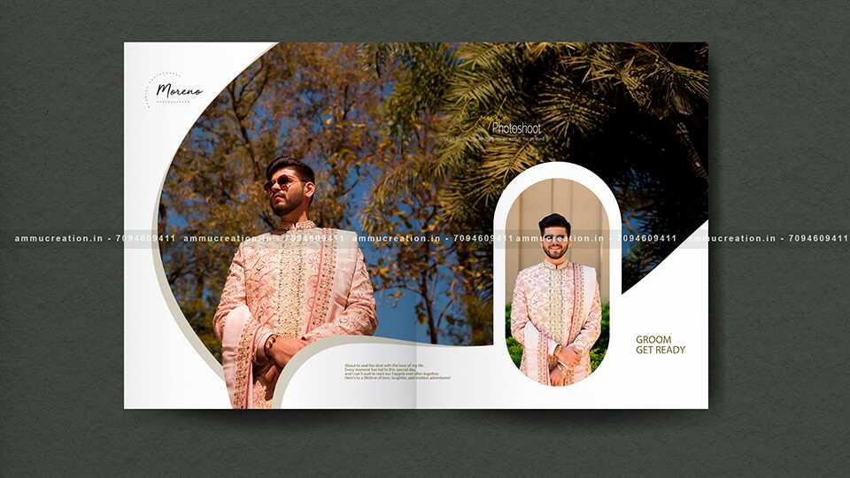 AMMU CREATION | Modern 2025 wedding album layout in high-quality PSD format